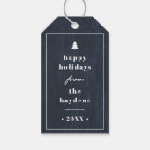 Étiquette cadeau de Noël en bois de style rustique (Devant)