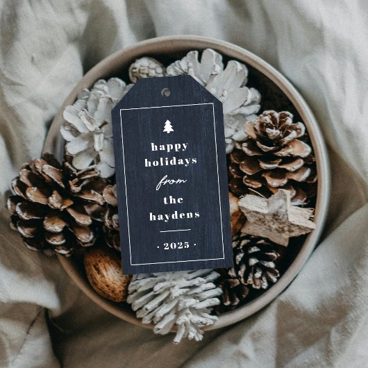 Étiquette cadeau de Noël en bois de style rustique