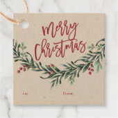 Étiquette cadeau de Noël en écriture manuscrite av (Devant)