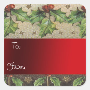 Étiquette cadeau de Noël en papier vintage