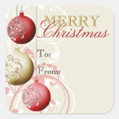 Étiquette cadeau de Noël festif (Devant)