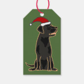 Étiquette cadeau de Noël Fun Black Labrador (Devant)