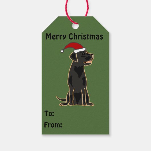 Étiquette cadeau de Noël Fun Black Labrador (Dos)