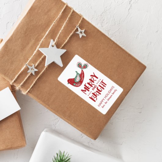 Étiquette cadeau de Noël Holiday Dove