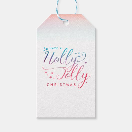 étiquette cadeau de Noël Holly Jolly (Devant)