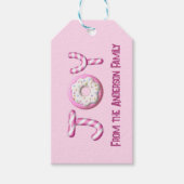 Étiquette cadeau de Noël | Joy Sucre de canne rose (Devant)