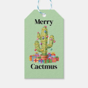 Étiquette cadeau de Noël - Joyeux cactme
