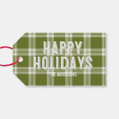 Étiquette cadeau de Noël Joyeux Noël Vert (Dos (Horizontal))