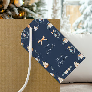 Étiquette cadeau de Noël Marine Watercolor Étiqu