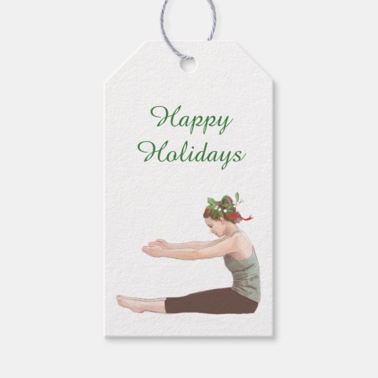 Étiquette cadeau de Noël Pilates Étiquette épine (Devant)