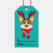 Étiquette cadeau de Noël pour chien Corgi (Devant)