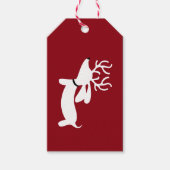 Étiquette cadeau de Noël Reindeer Dachshund Wiener (Devant)