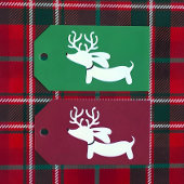 Étiquette cadeau de Noël Reindeer Dachshund Wiener