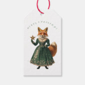 ÉTIQUETTE CADEAU DE NOËL RENARD VINTAGE (Devant)