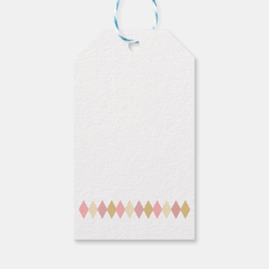 Étiquette cadeau de Noël rose et or (Dos)