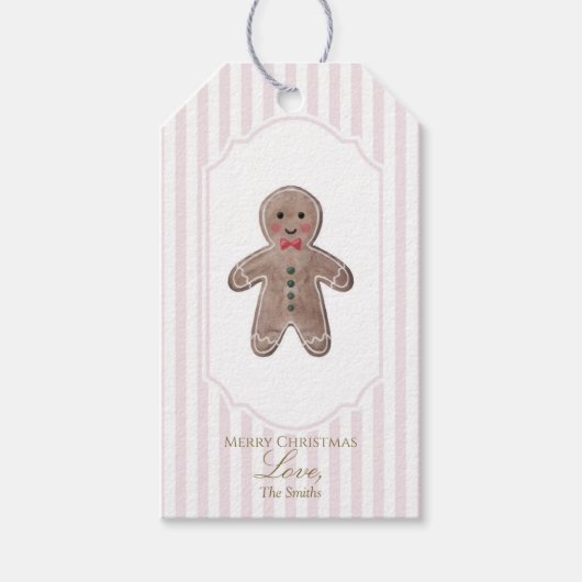 Étiquette cadeau de Noël rose Homme (Devant)