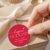 Étiquette cadeau de Noël rouge élégant pour les fê