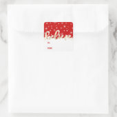 Étiquette cadeau de Noël rouge manuscrite (Sac)