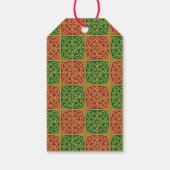 Étiquette cadeau de Noël Rouge Vert Fleur-de-lis (Dos)