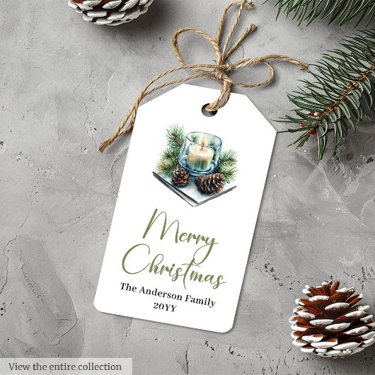 Étiquette cadeau de Noël scandinave boho chaude