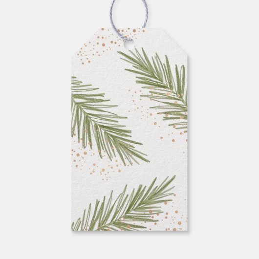 Étiquette cadeau de Noël Simple Pines (Dos)