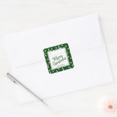 Étiquette cadeau de Noël tendance Green & White (Enveloppe)