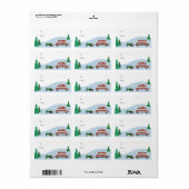 Étiquette cadeau de Noël Tracteur vert (Feuille entière)