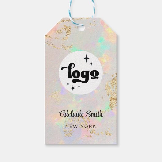 étiquette cadeau de produit opal blanc (Devant)