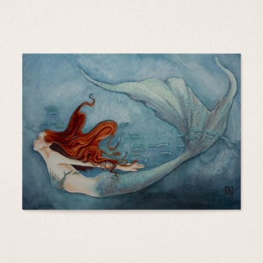 Étiquette cadeau de sirène rouge 2 (Devant)