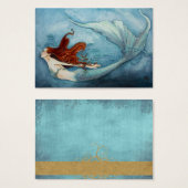 Étiquette cadeau de sirène rouge B3 (Devant & derrière)