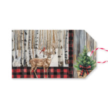 Étiquette cadeau de vacances hiver Cardinal et cer