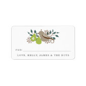 Étiquette Cadeau de vacances Partridge et Pear (Devant)