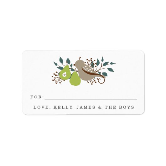 Étiquette Cadeau de vacances Partridge et Pear (Devant)