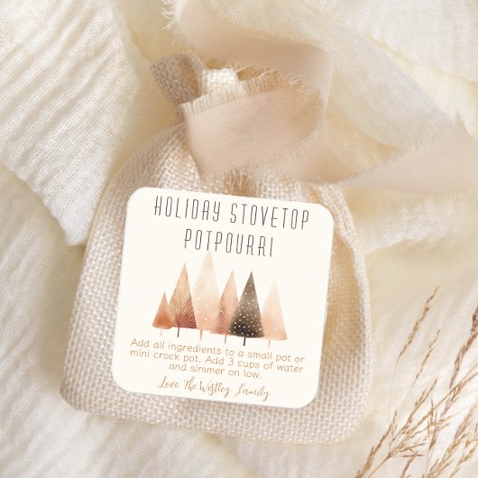 Étiquette cadeau de vacances Stovetop Potpourri