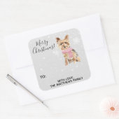 Étiquette cadeau de vacances Yorkie Yorkshire Terr (Enveloppe)