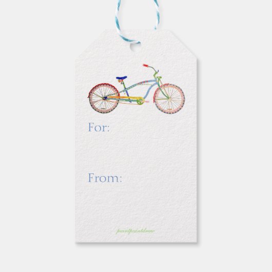 Étiquette cadeau de vélo Cruiser (Dos)