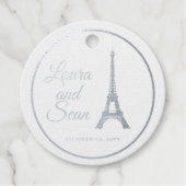 Étiquette-cadeau Décor mariage Eiffel Tower Silver Foil (Devant)
