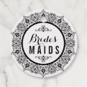 Étiquette-cadeau Demoiselles d'honneur mandala en dentelle noire (Dos)