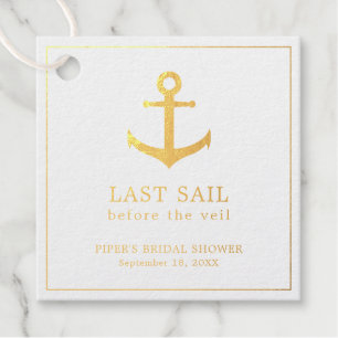 Étiquette-cadeau Dernière voile avant le voile de mariée en feuille