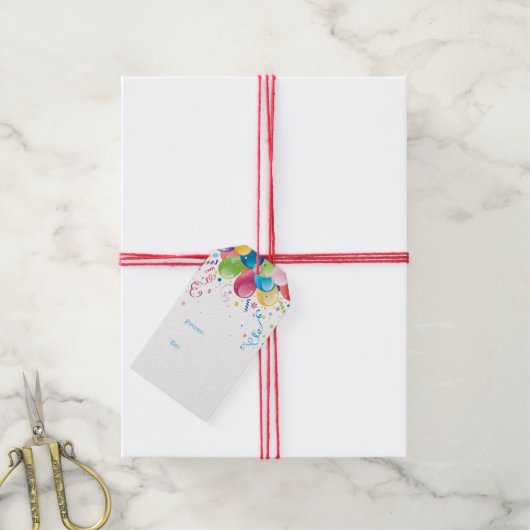 Étiquette cadeau des ballons de fête (Avec de la ficelle)
