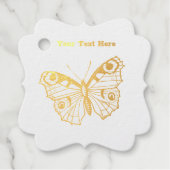 Étiquette-cadeau Dessin d'or de Dainty Joli papillon Monarque (Devant)