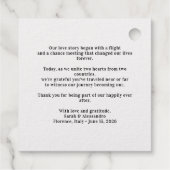 Étiquette-cadeau Destination Wedding Airplane Heart (Dos)