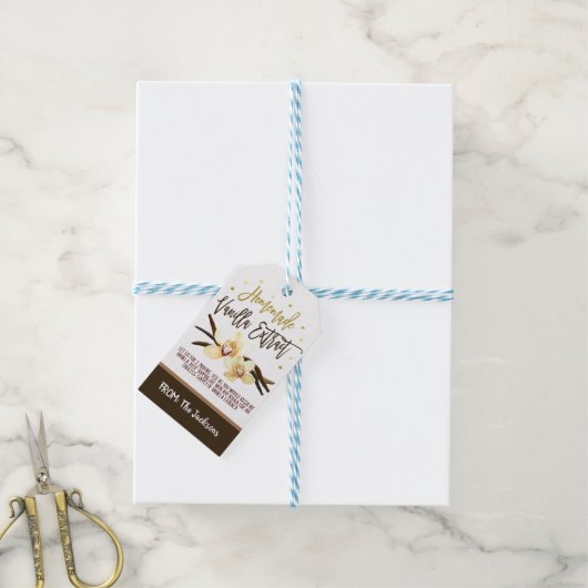 Étiquette cadeau d'extraction de vanille (Avec de laficelle)