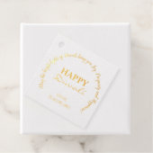 Étiquette-cadeau Diwali souhaite typographie écriture manuscrite Él (Avec boite)