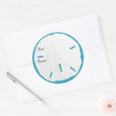 Étiquette cadeau Dollar de Sable Sarcelle Autocoll (Enveloppe)