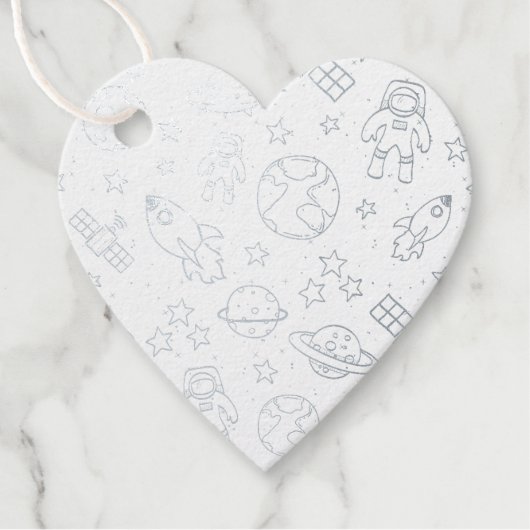 Étiquette-cadeau Doodles spatiaux (Devant)