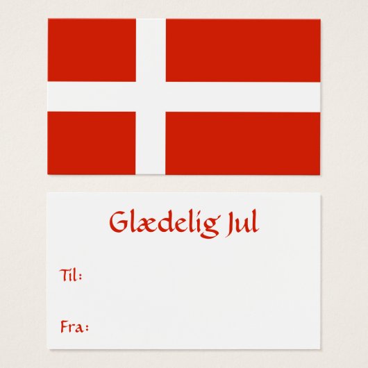 Étiquette cadeau Drapeau Danois (Devant & derrière)