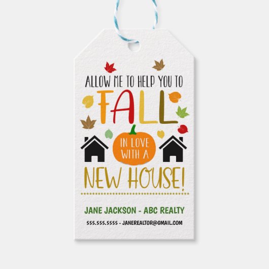 Étiquette cadeau du concessionnaire Automne (Devant)