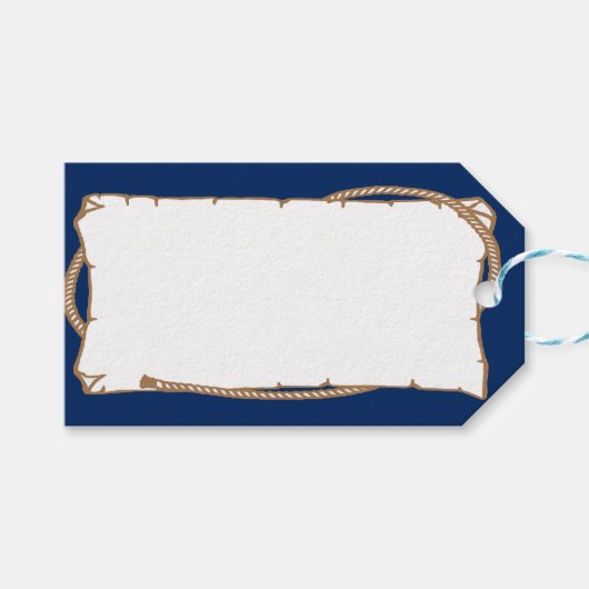 Étiquette cadeau du Étiquette occidental avec nom  (Devant (Horizontal))