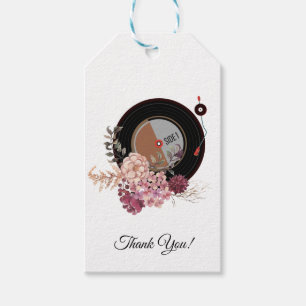 étiquette cadeau du lecteur de disques vinyle